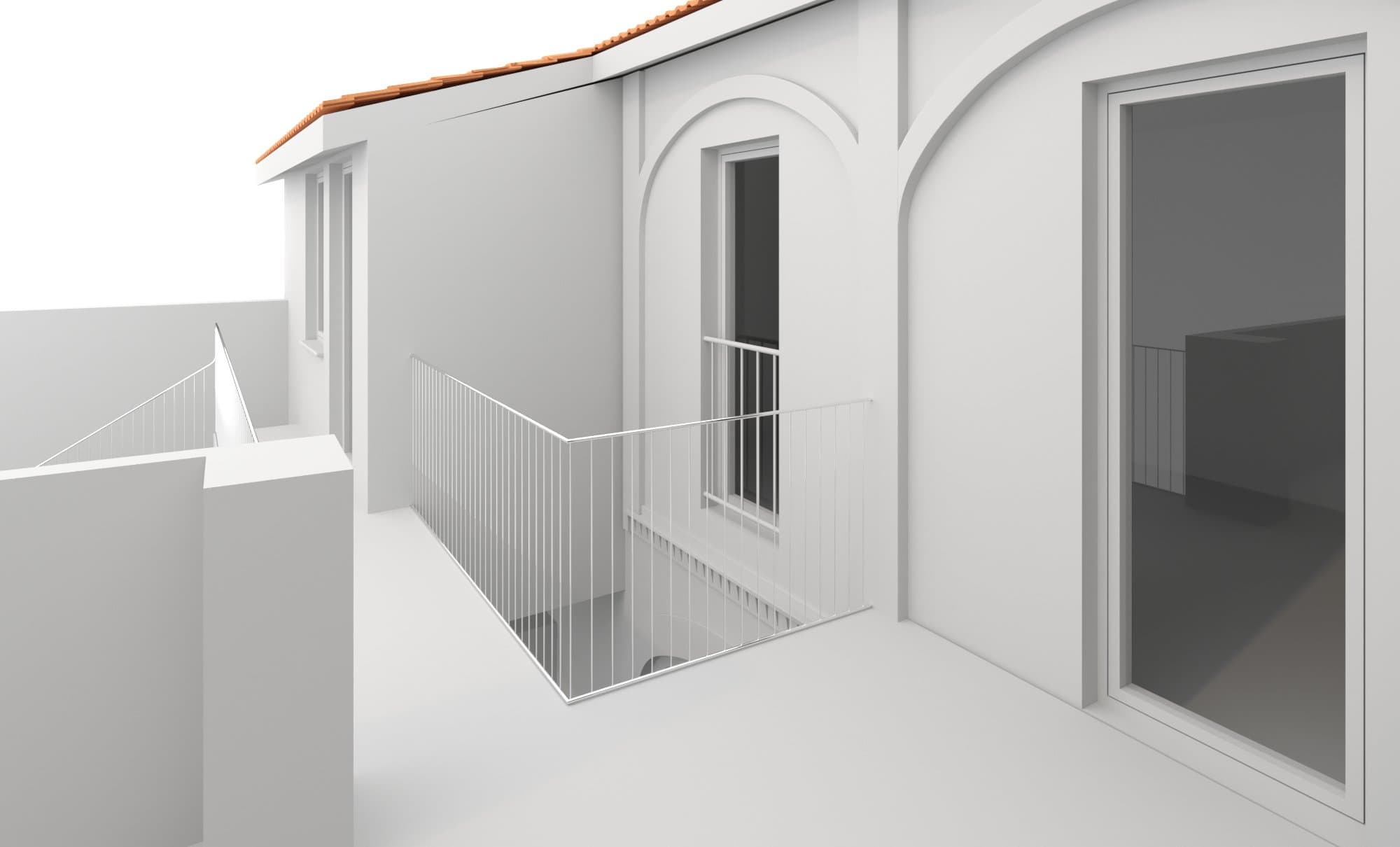 Interno: ballatoio del primo piano