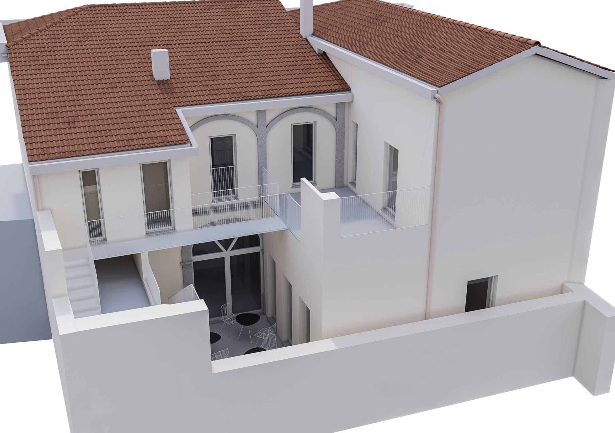 Exterior: roof and rear detail