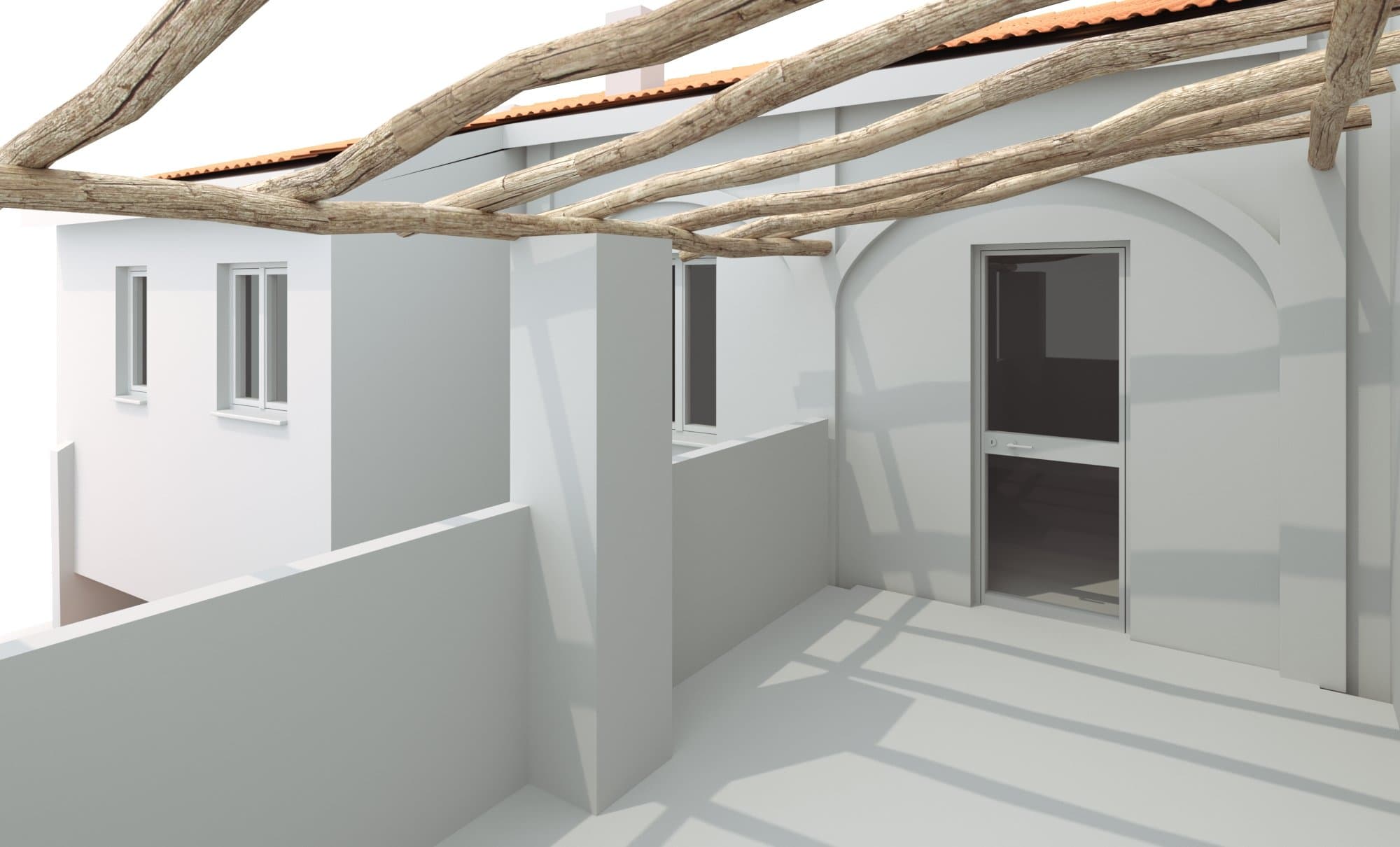 Interior: staircase and balcony view